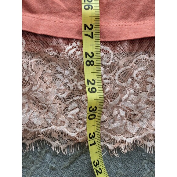 LOGO Lori Goldstein Cardigan Women sz M Coral/Orange CottonModal OpenFront Lace - Picture 12 of 12